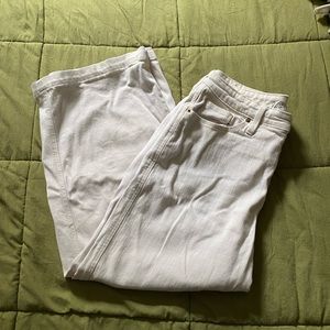 Cream cropped jeans